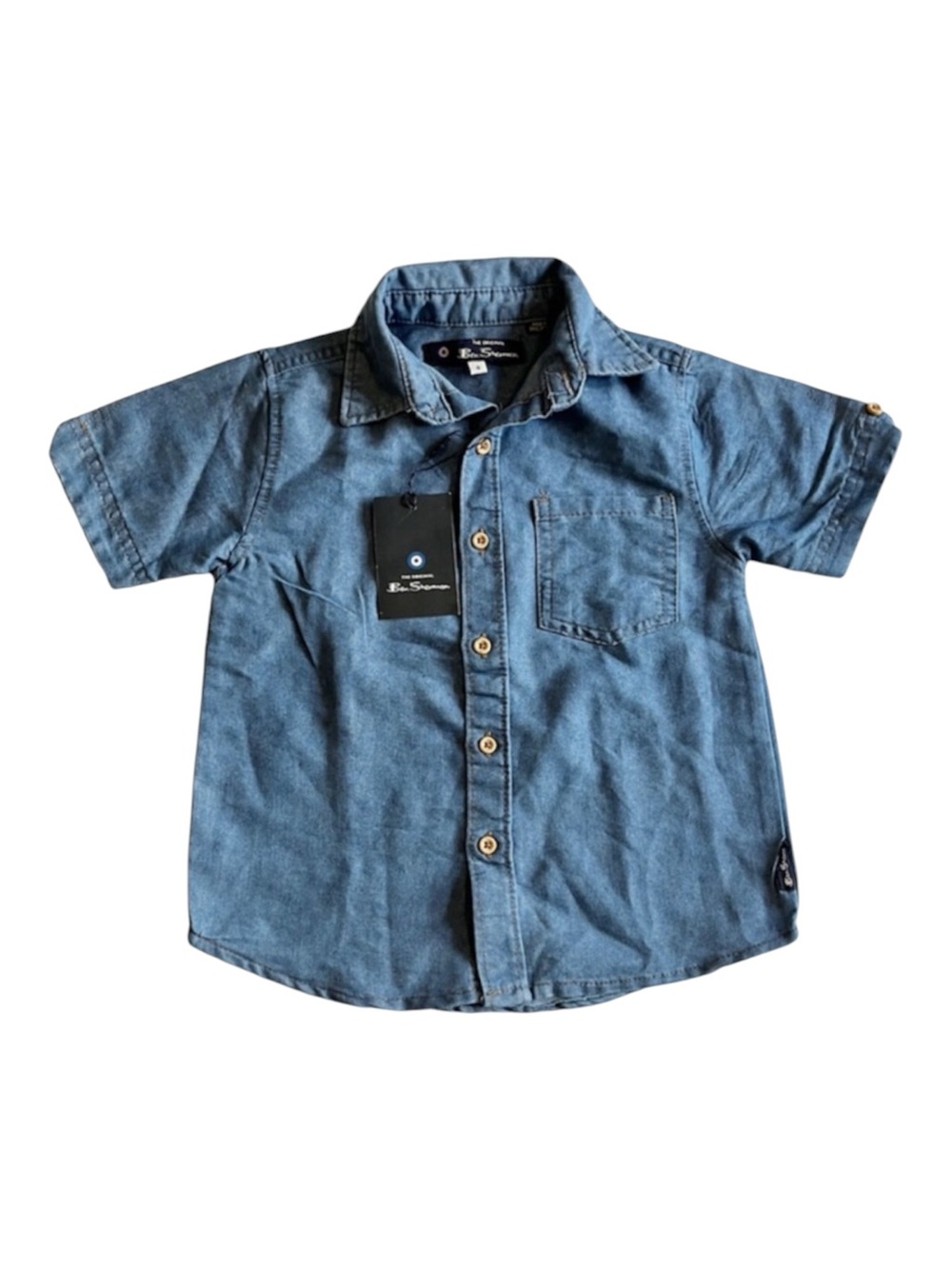 NEW! Ben Sherman chambray button down short sleeve shirt 4 years
